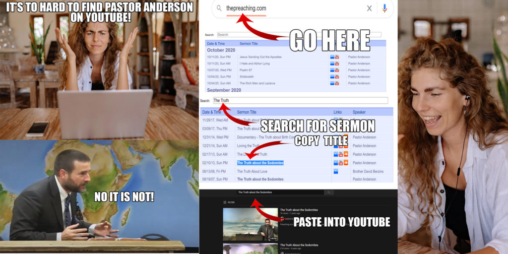 It is Not Hard to find ALL Pastor Anderson Sermons on YouTube!